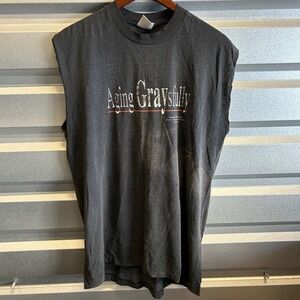 Vintage 1990's Aging Graysfully Sleeveless Tee Faded Graphic Muscle Shirt Mens